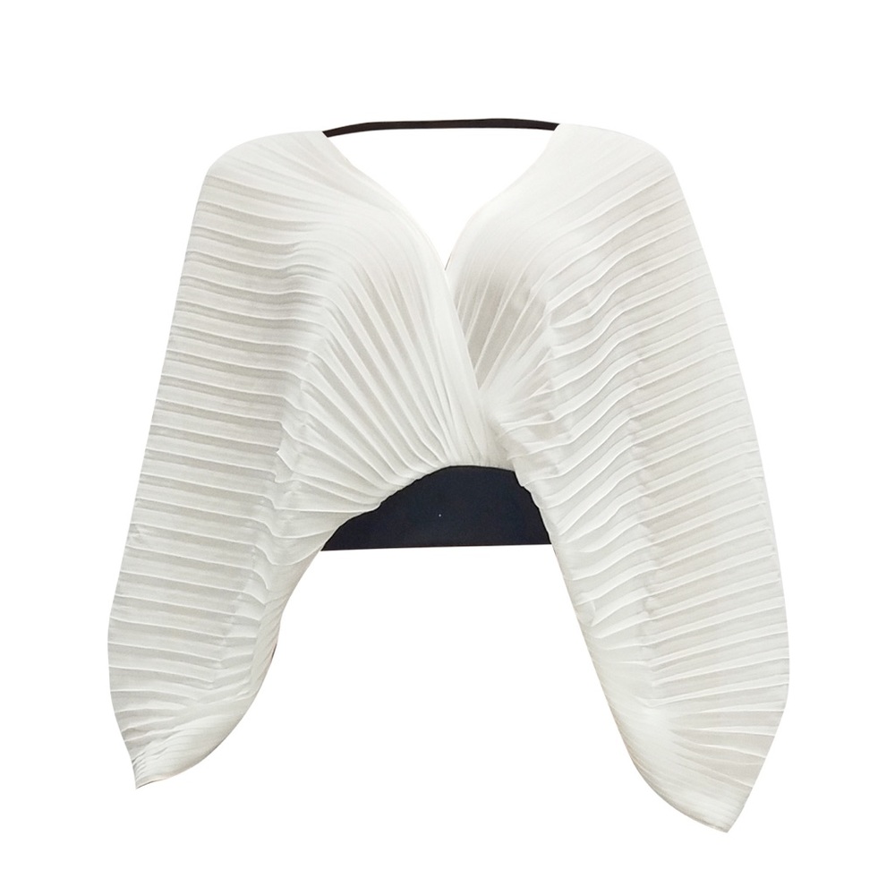 White fan blouse